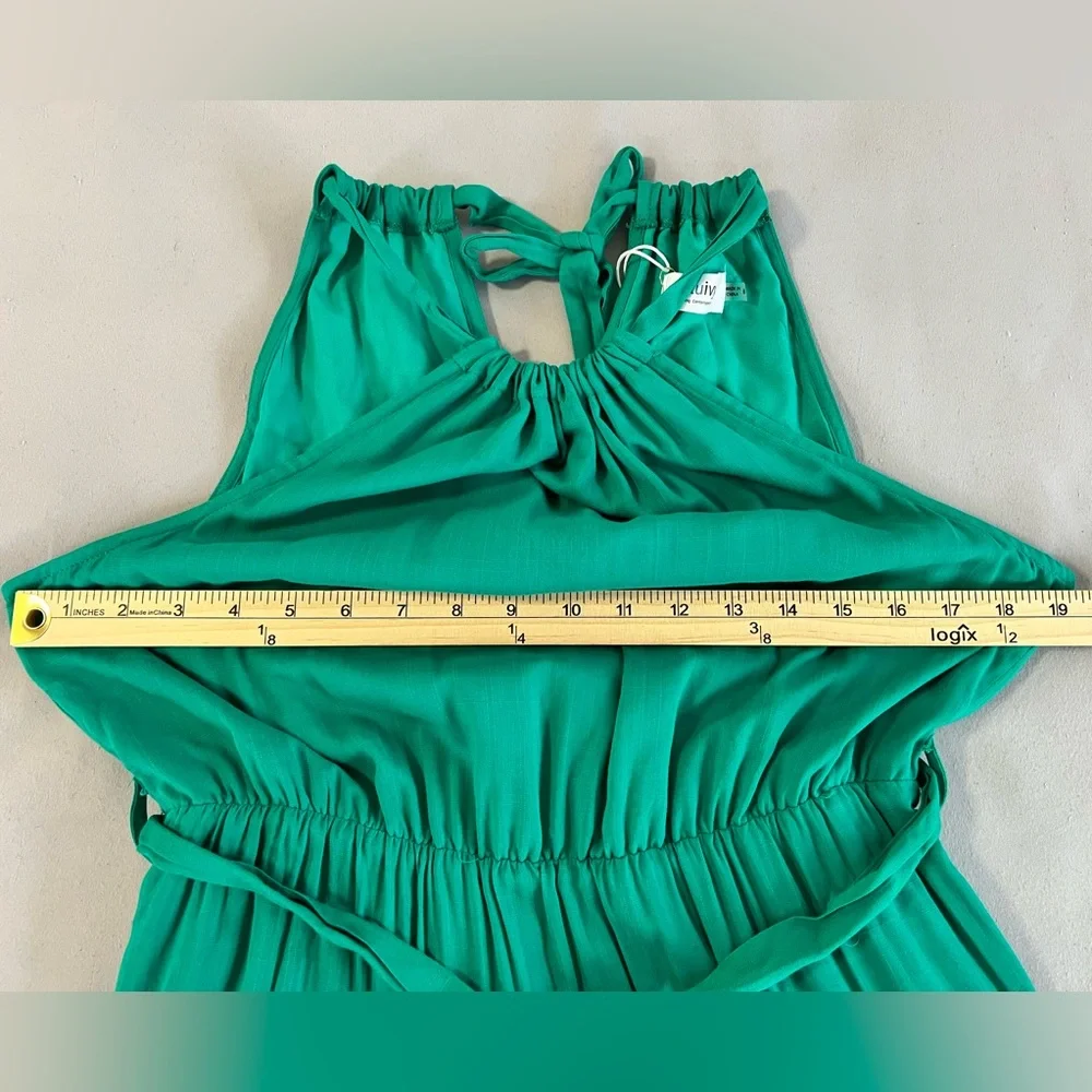 Bluivy‎ Halter Maxi Dress Green Layered NWT Women’s Medium